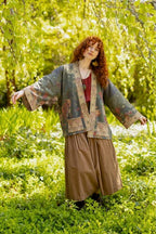 "The Messenger" Fleece Cottage Cardigan Jacket w/ Joan of Arc