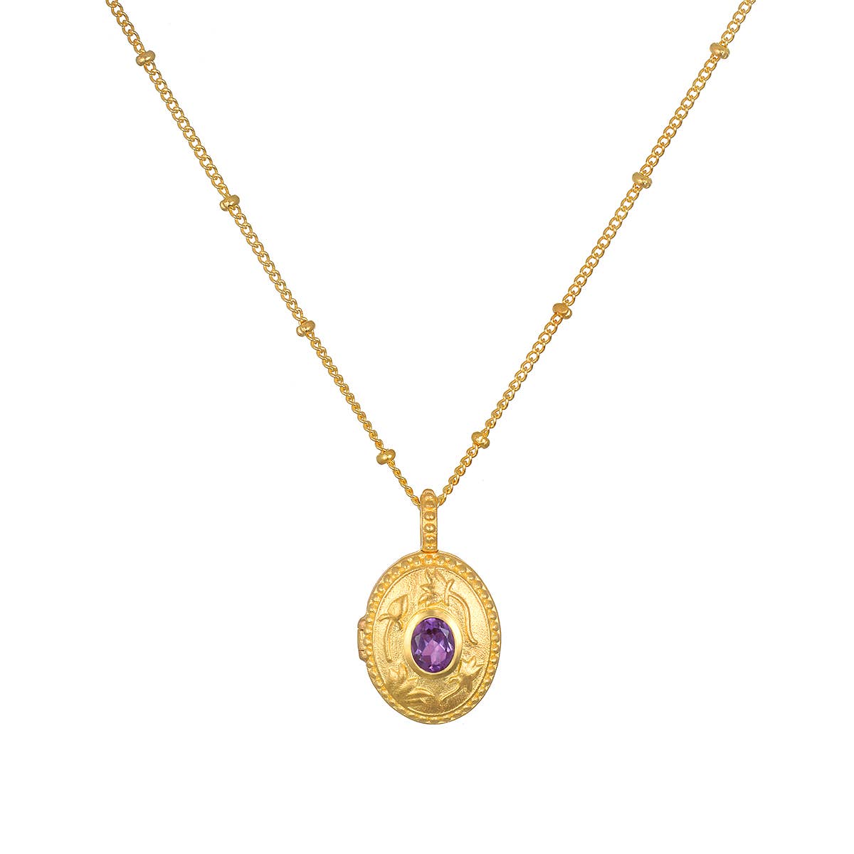 Garnet Locket Necklace