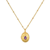 Garnet Locket Necklace