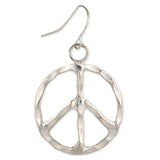 Woodstock Vibes Silver Peace Sign Earring