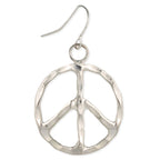 Woodstock Vibes Silver Peace Sign Earring