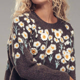 Daisy Embroidered Floral Knit Sweater