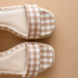 The Oceana | Latte Gingham Wrap Wedge