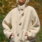 Oversized Sherpa Toggle Button Jacket