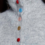 Chic Collar Button Knit Cardigan Cozy Oversized Sweater SALE