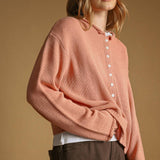 J7541   BUTTON FRONT EASY KNITTED CARDIGAN
