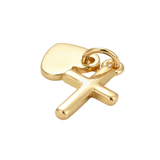* Gold Heart and Cross Charm