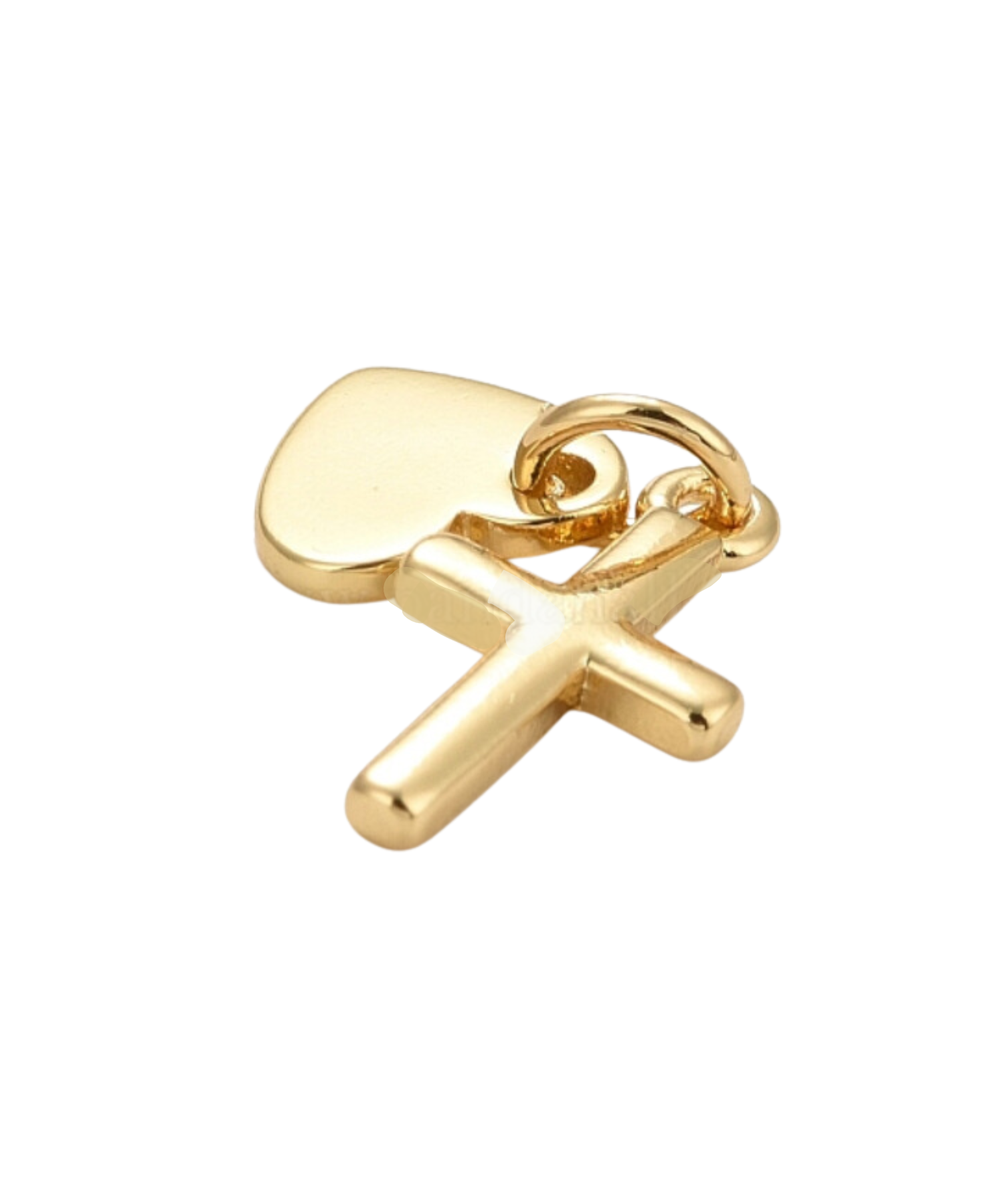 * Gold Heart and Cross Charm