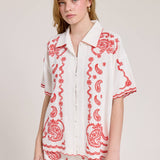 Embroidered Paisley Top
