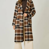 61234 Plaid Long Coat