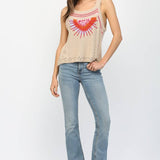ABSTRACT SUNBURST DESIGN SWEATER TANK TOP FW15803
