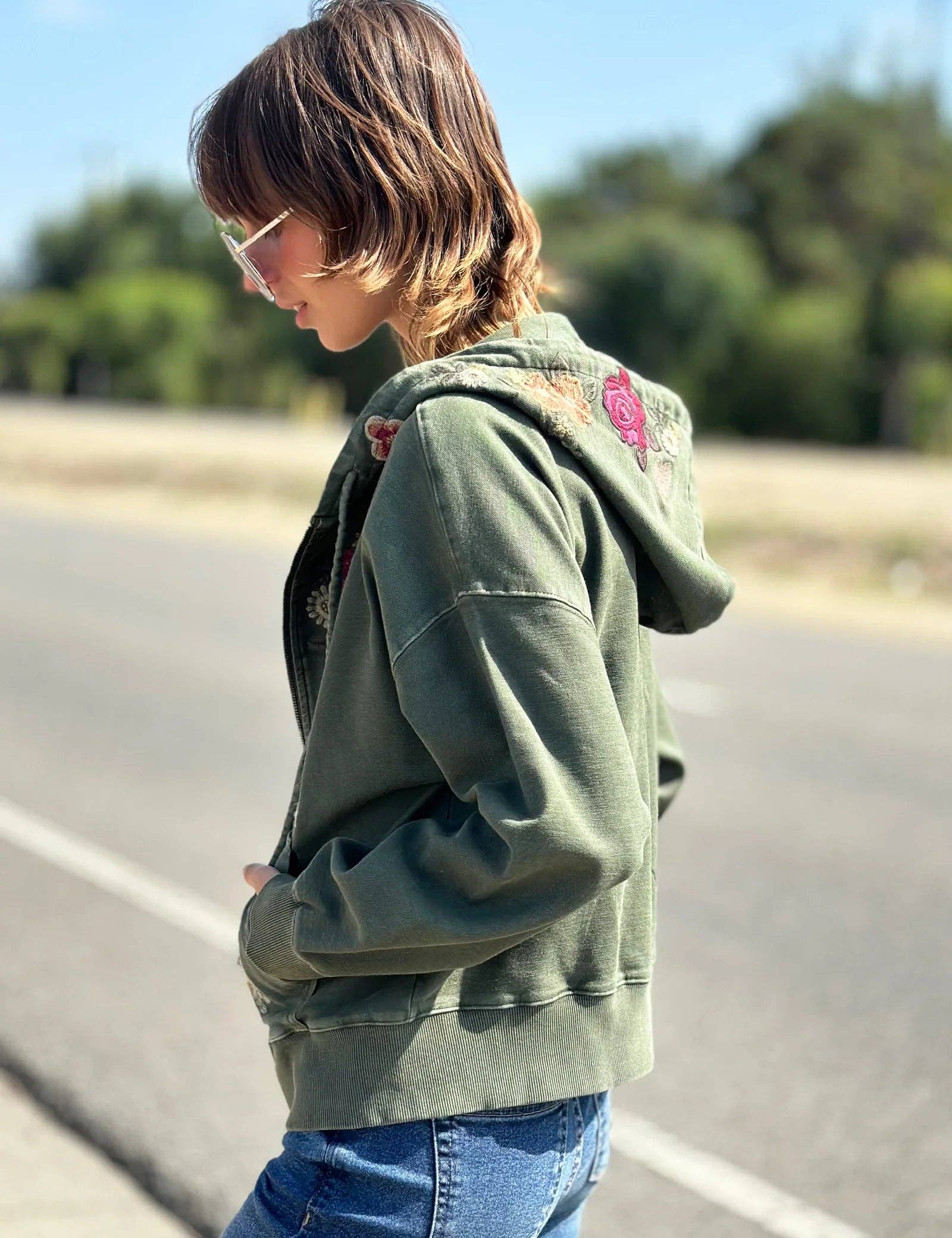 "Camp Happy" Green Hoodie