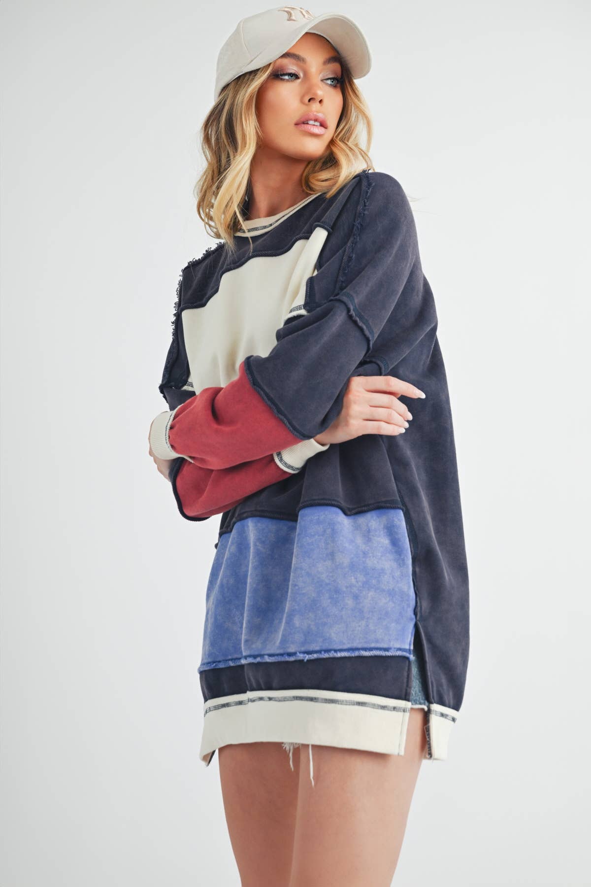Rugby Color Block Striped Crewneck
