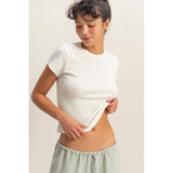 Basic Ribbed Short Sleeve Top