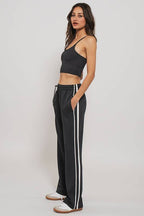 Side Strip Drawstring Sweatpants