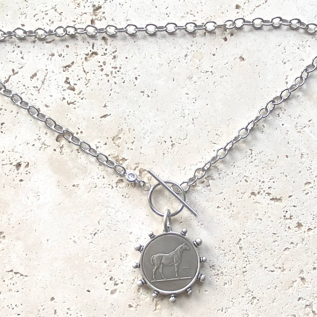 Horse Pendant Steel Necklace