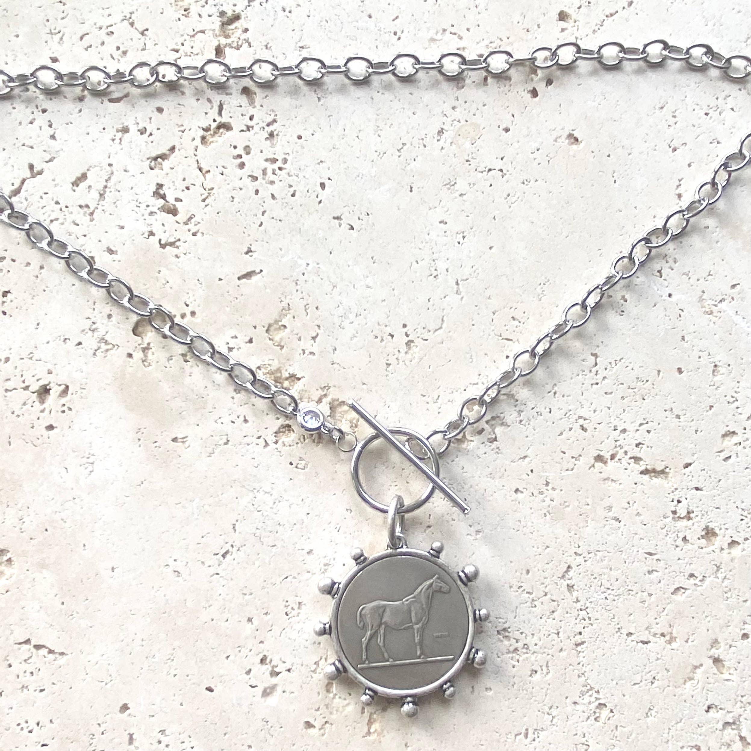 Horse Pendant Steel Necklace