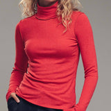 Striped Turtleneck Knit Top