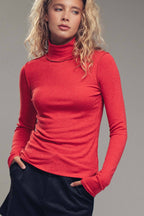 Striped Turtleneck Knit Top