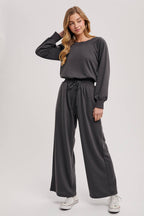 Off-The-Shoulder Knit Jumpsuit