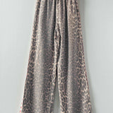 Leopard Print Heart Side Stripe Lounge Pants