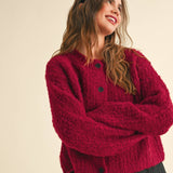 Round Neck Button Front Cardigan