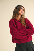 Round Neck Button Front Cardigan