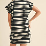 Striped Knitted T-Shirt Dress