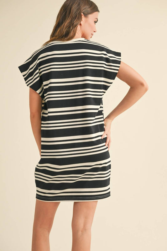 Striped Knitted T-Shirt Dress