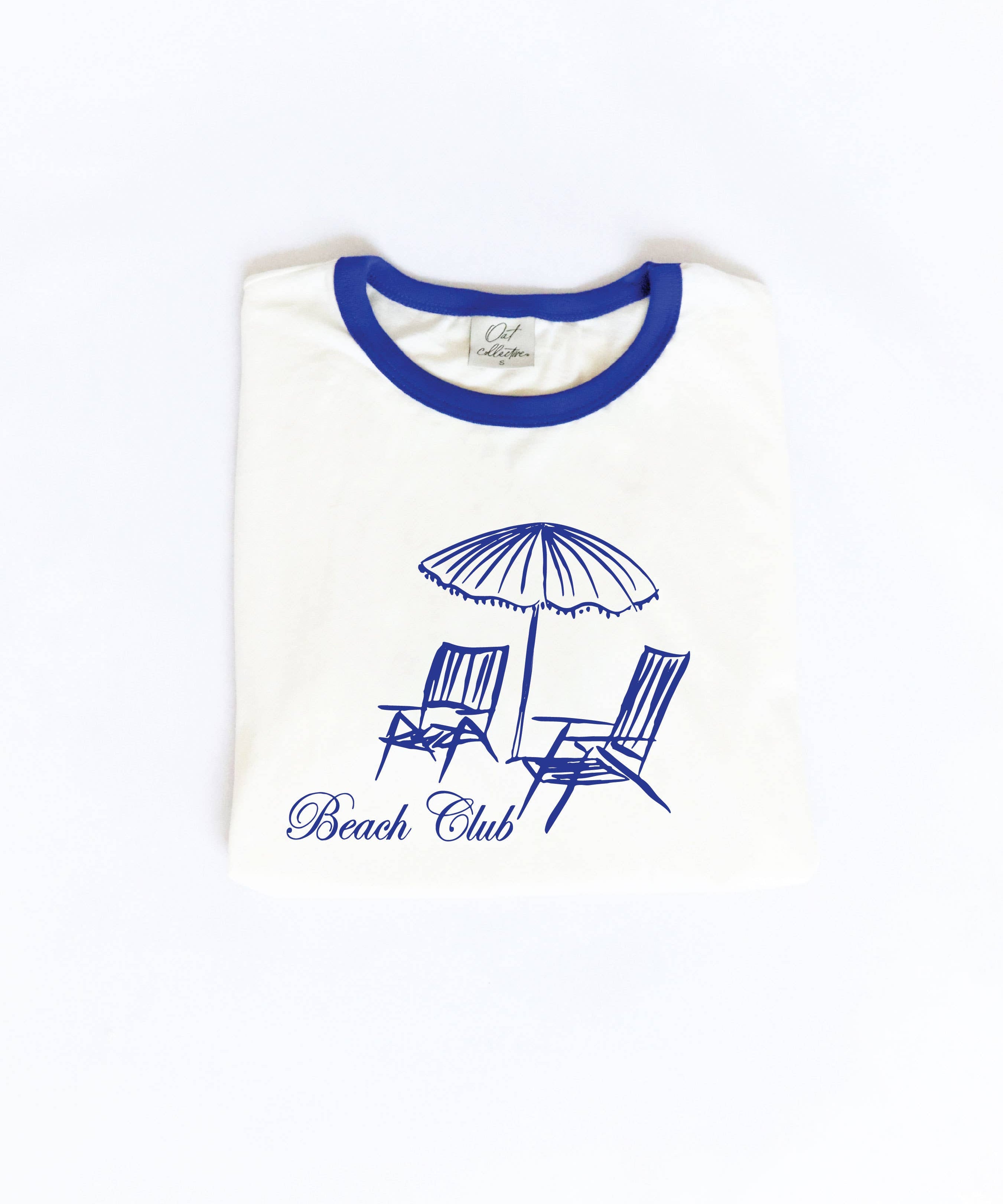 BEACH CLUB Ringer Graphic Top