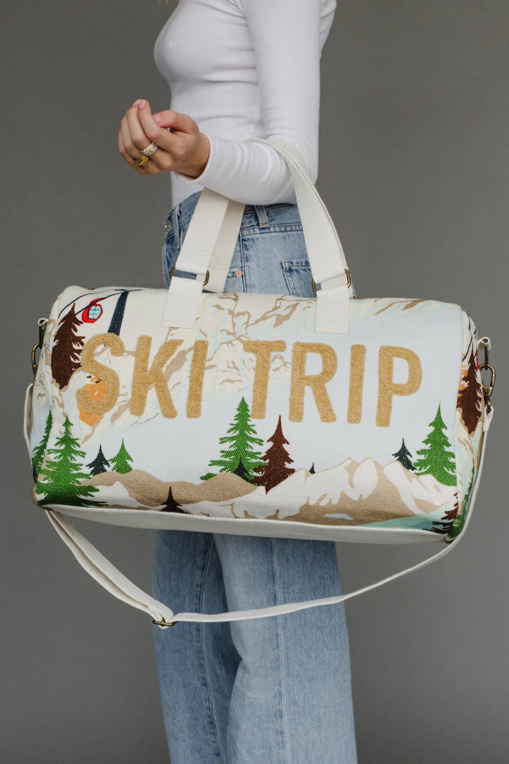Lt. Blue "Ski Trip" Scene Duffel