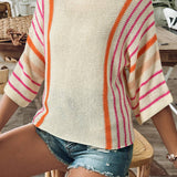Striped Detail Knit Sweater