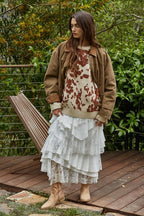 Cotton Collared Brown Denim Jacket