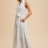 Checkered Lapel Button Down Dress