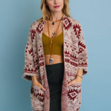 Aztec Soft Knit cardigan with Tribal Print - Western Vibe 🌵