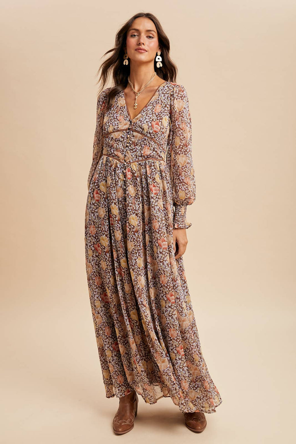 Flowy Button Down Maxi Dress