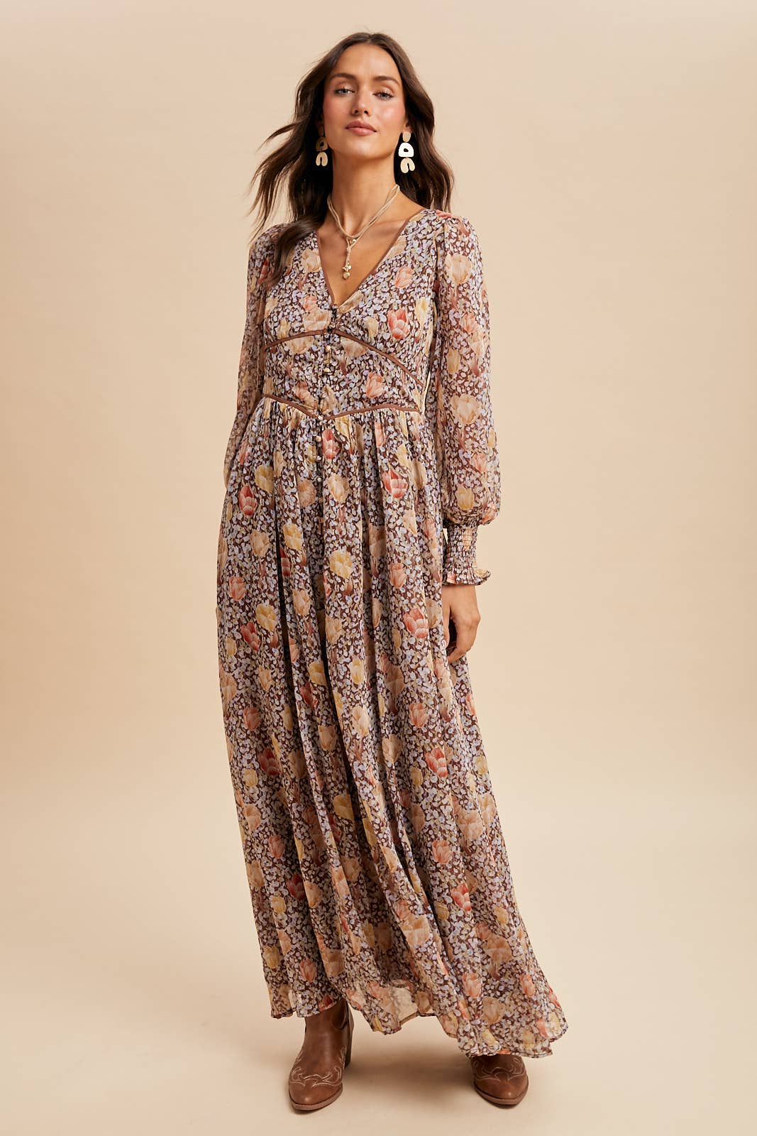 Flowy Button Down Maxi Dress