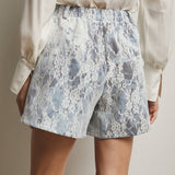 Lace Overlay Denim Shorts FP0009