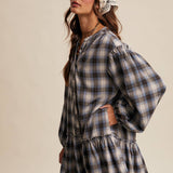 Plaid Drop-Waist Mini Dress