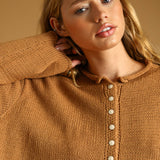 J7541   BUTTON FRONT EASY KNITTED CARDIGAN