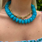 Bailey Chunky Beaded Necklace- Red