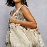 Lace Patched Tote