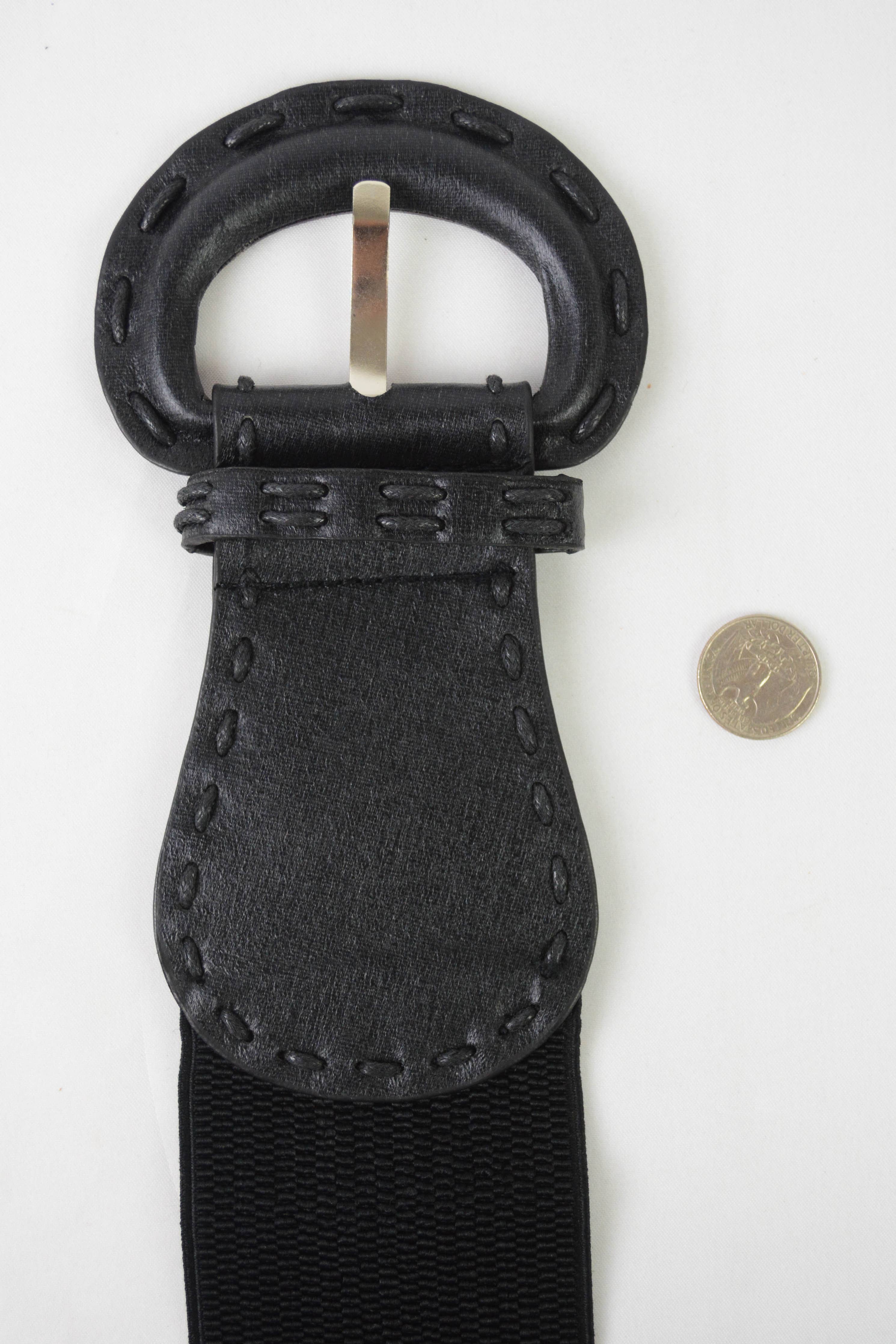 Distressed Wide Stitch Elastic Belt