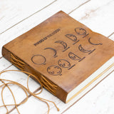 Leather Journal Artists Embossed - Moon Phases 7x7