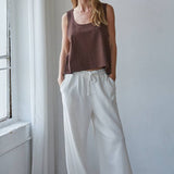 L8751 | Knit Cotton Scoop Neck Sleeveless Tank Top