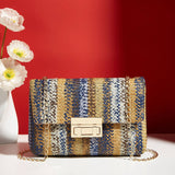 Women's straw crossbody bag small square bag