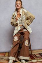 Paisley Pattern Patch Detail Jacket