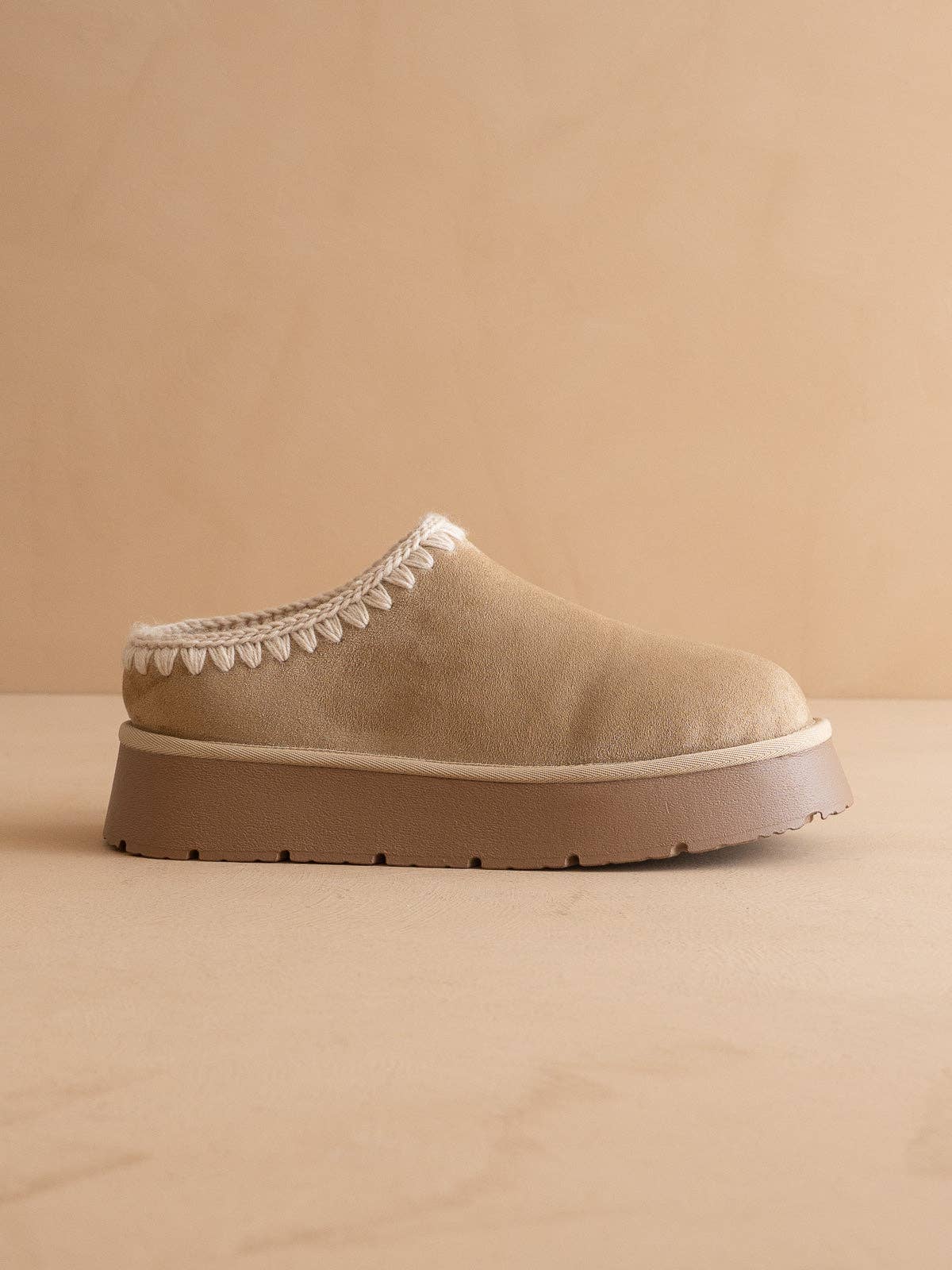 The Brandi | Almond Platform Slipper