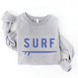 "SURF" & Surfboard Graphic Sweatshirt