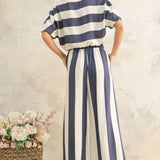 T4525ST   WIDE STRIPE BOAT NECK TOP